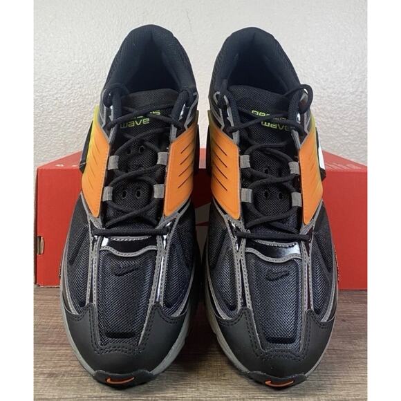Nike Air Pegasus Wave Black Flat Pewter Safety Orange Mens Size 12 New Fast Ship - Picture 7 of 10